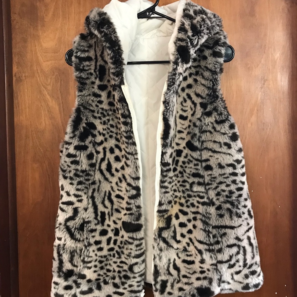 Hooded fur vest